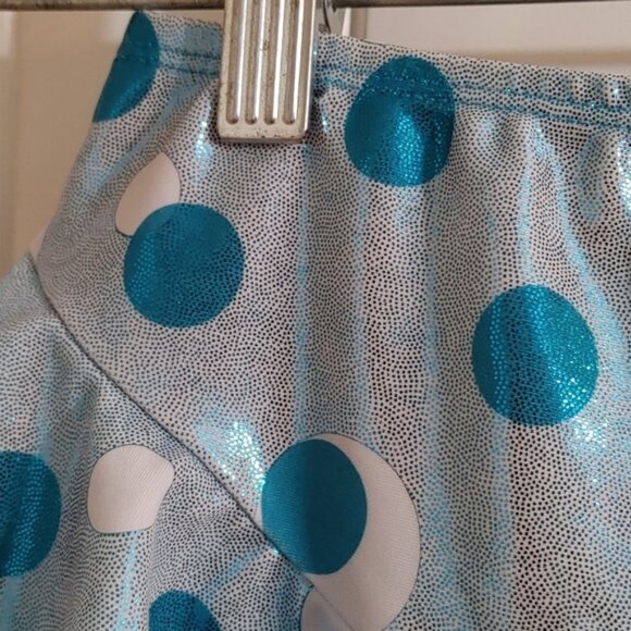 Jerry's dance figure skating blue silver ruffle skirt skort youth size 10/12 - Picture 3 of 7